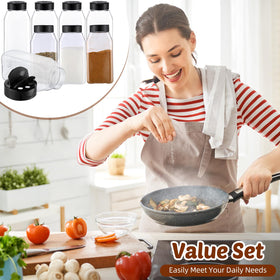 Mifoci clear square design enhances kitchen decor while storing spices.