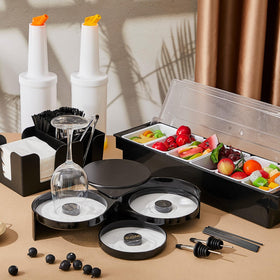 Mifoci ice-cooled condiment container reduces mess during service