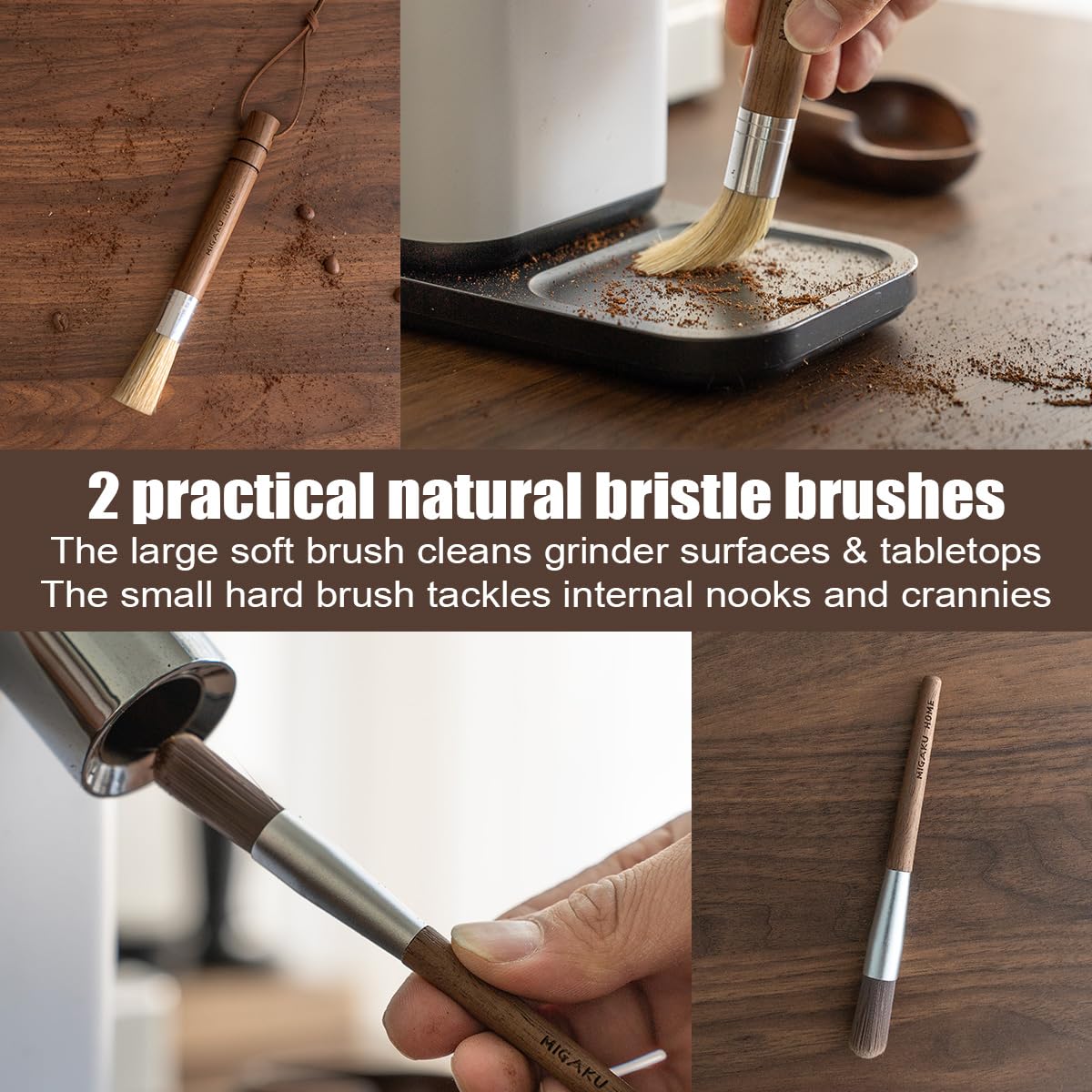 MIGAKU HOME long-reach brush reaches tight areas.