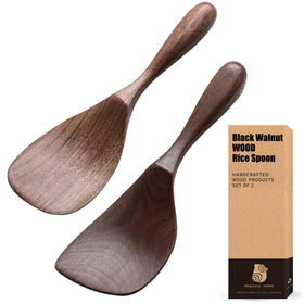 MIGAKU HOME flat spoon in black walnut ideal for versatile cooking and serving