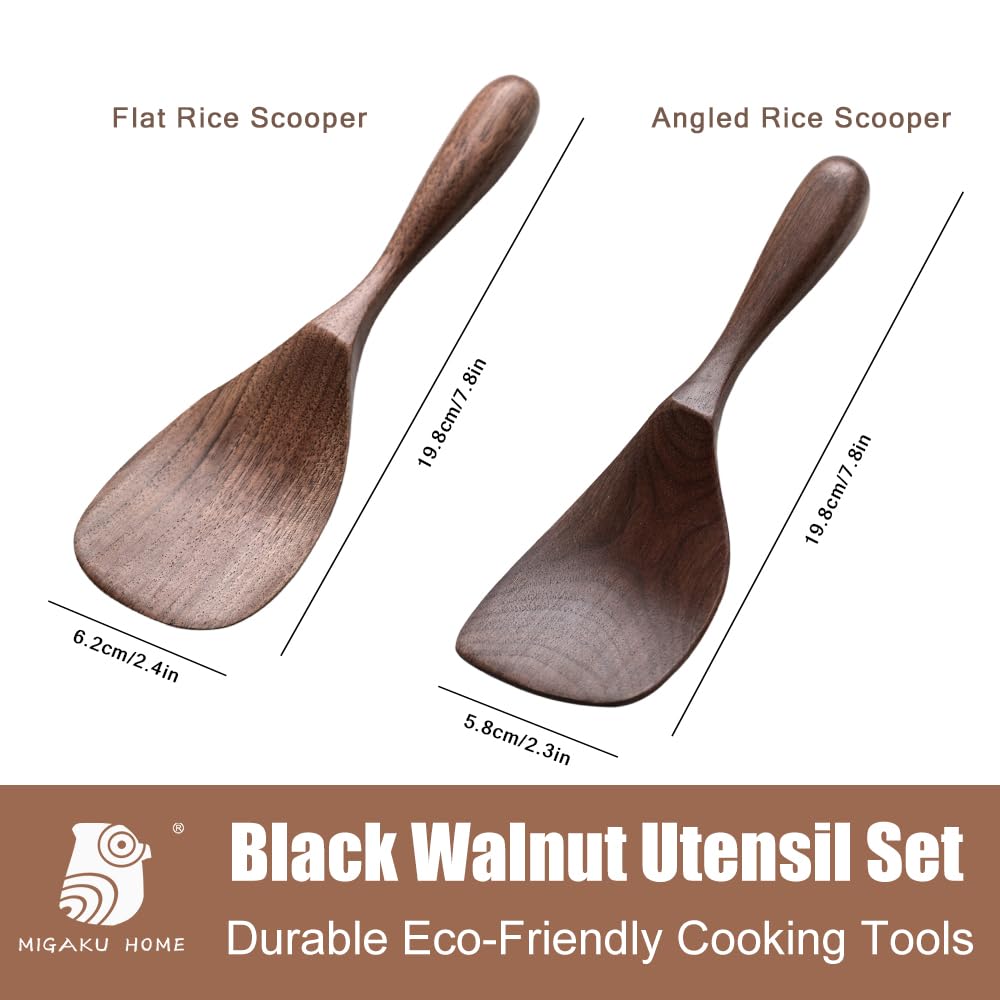 MIGAKU HOME wood-grain closeup shows durable heat-resistant black Walnut