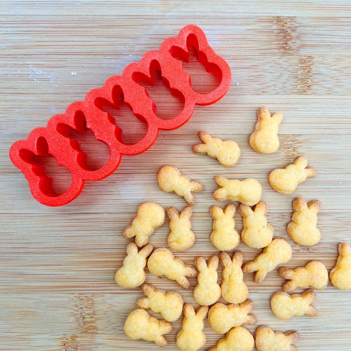 Mighty Gadget mini Easter bunny cutter close-up shows durable plastic and precise edges.