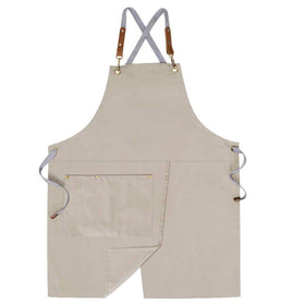 Mignongirl crossback apron beige with pockets keeps essentials handy while cooking.