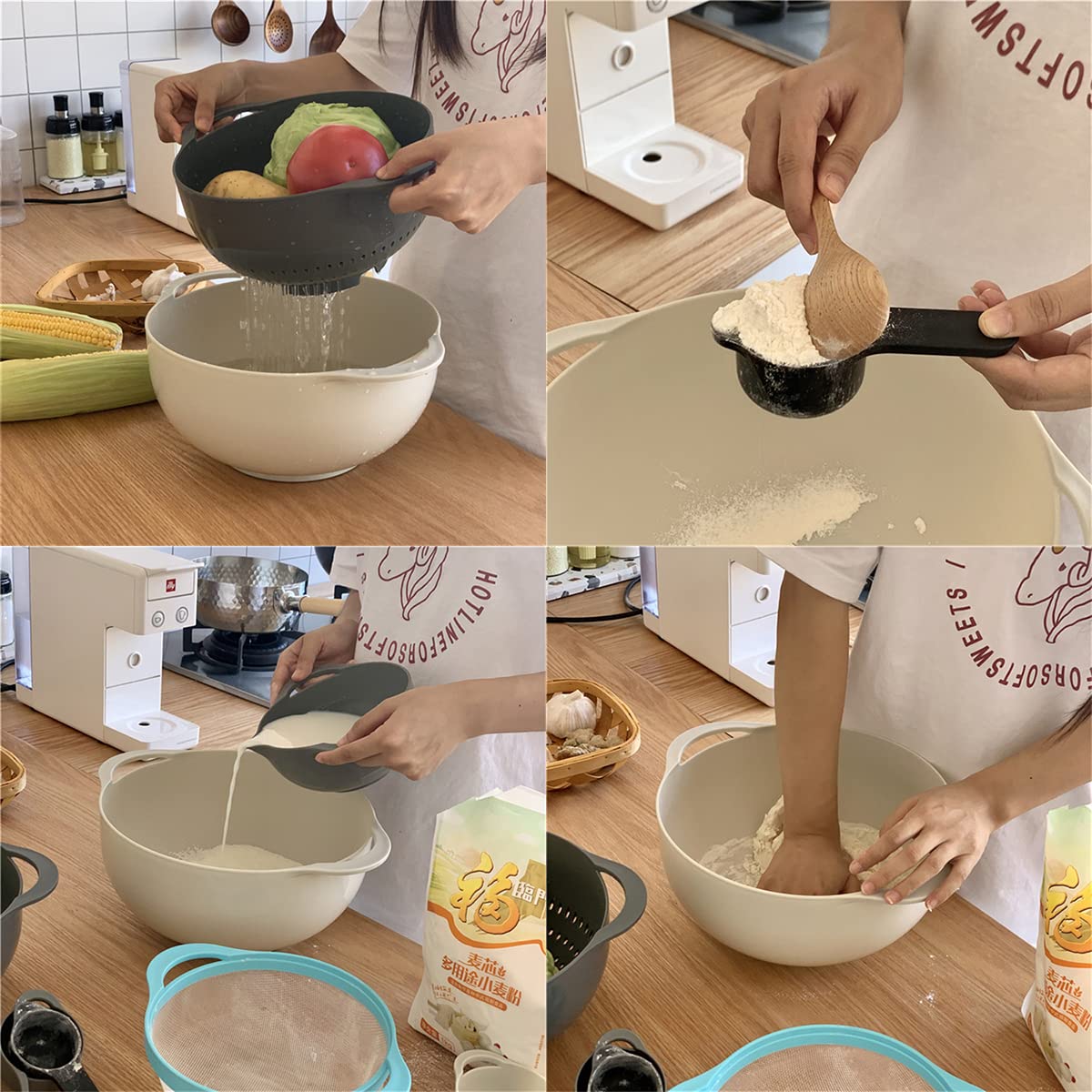 MiHerom measuring cups ensure precise ingredient amounts.