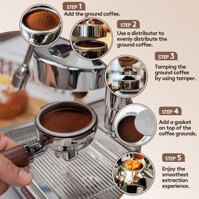 MiHeeHome durable stainless steel 51mm portafilter for long-lasting use