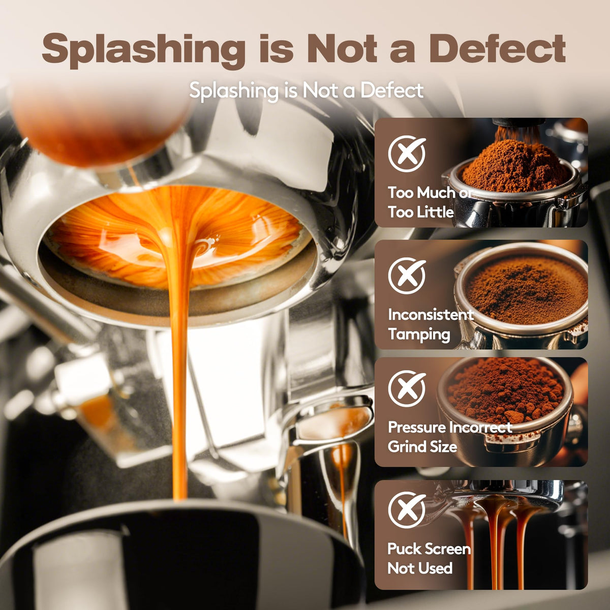 MiHeeHome easy-clean stainless surface portafilter for quick maintenance