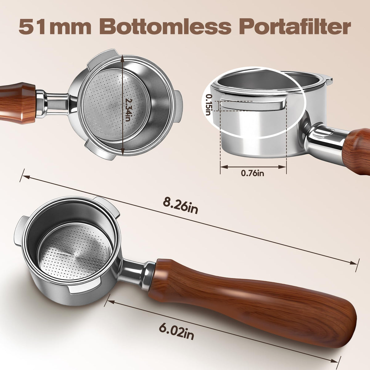 MiHeeHome bottomless portafilter offers real-time extraction visibility