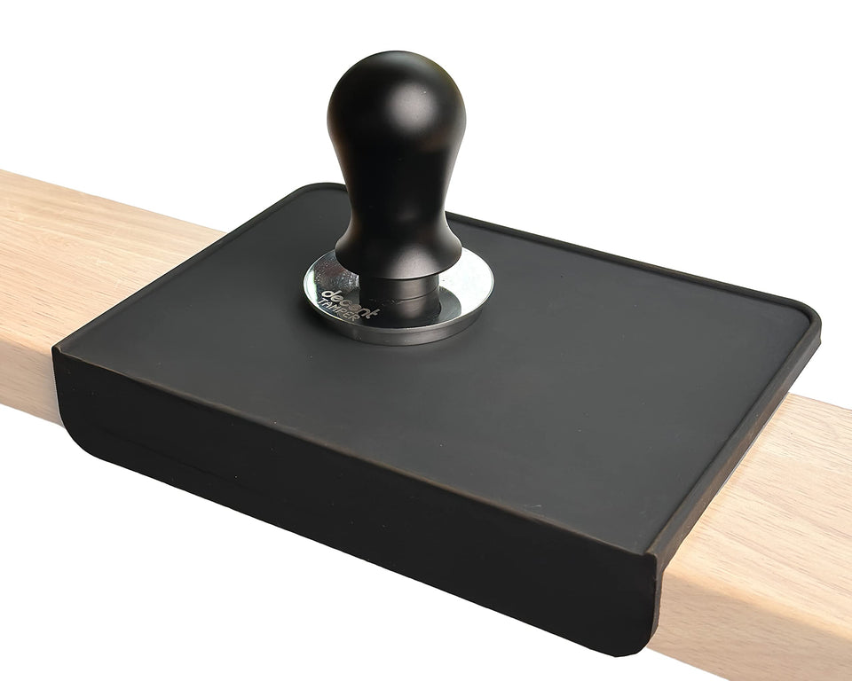 MiiCoffee espresso tamper mat in black; stable tamping surface for reliable shots.