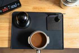 MiiCoffee tamper mat with non-slip top ensures confident tamping on the counter.