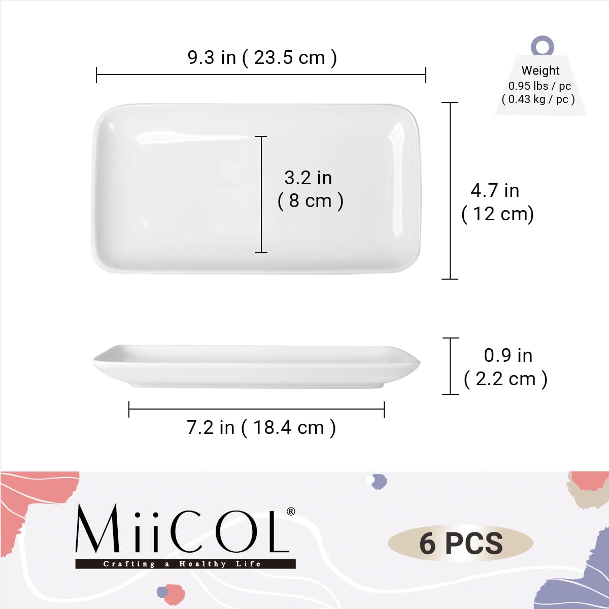 Miicol modern sushi plate set adds clean lines to any dining table.