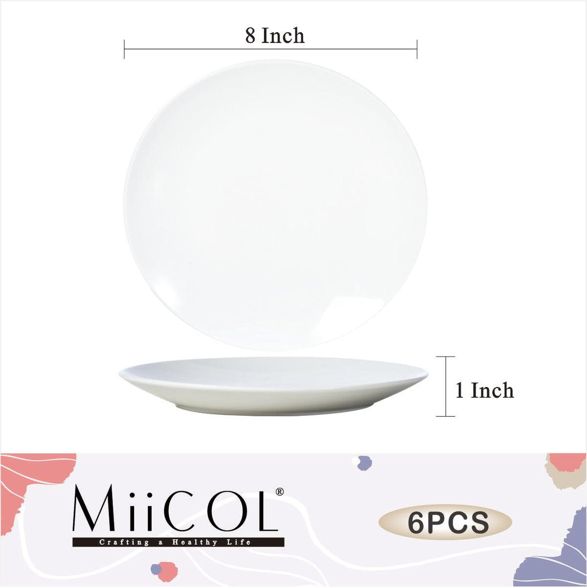 Miicol round dinner plates—stackable design saves space on busy tables.