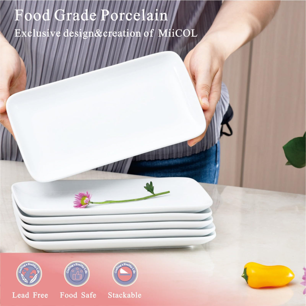 Miicol serving dishes perfect for appetizers and desserts during parties.