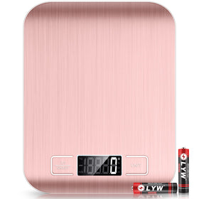 Mik-Nana pink front view highlights precise gram measurements for accurate baking and cooking.