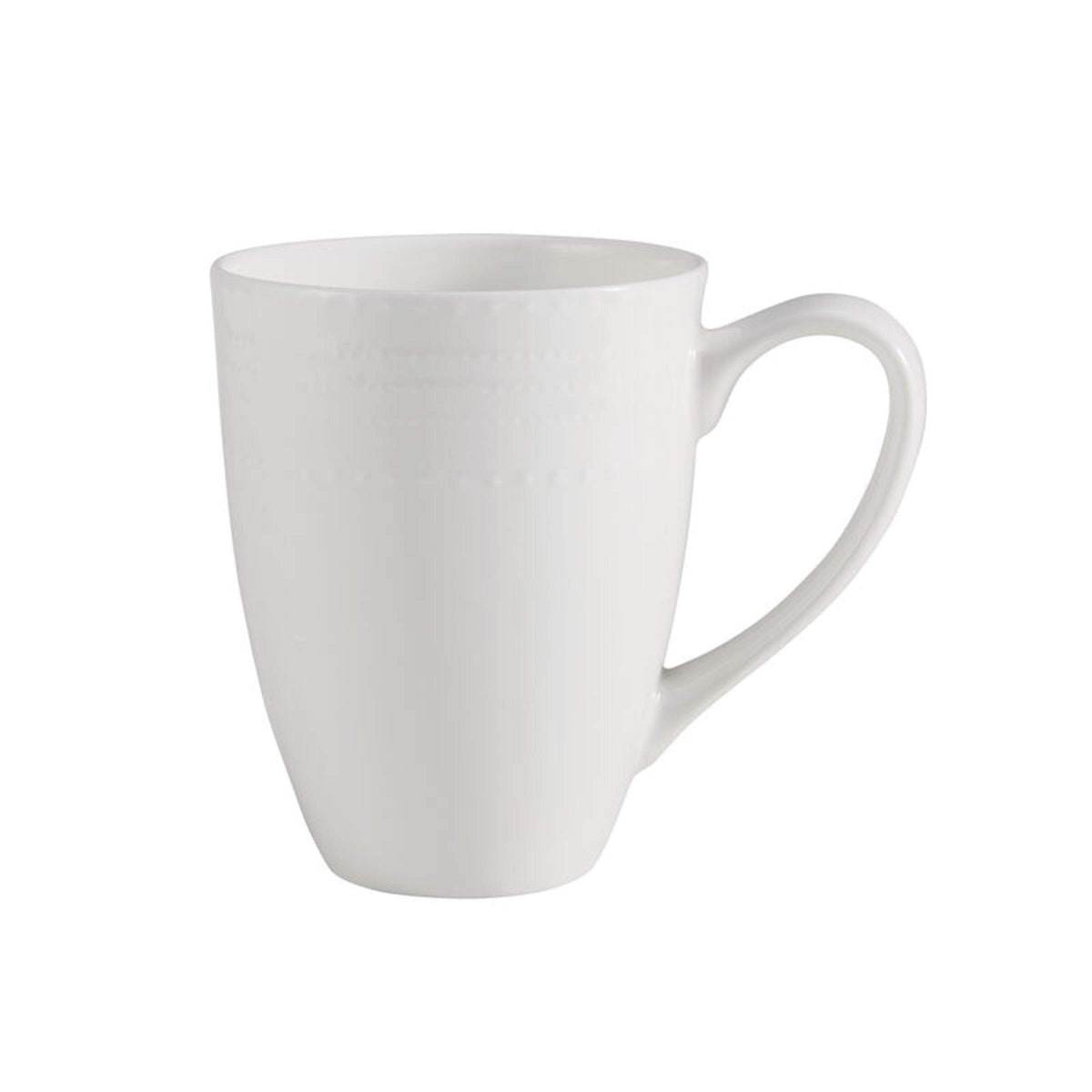 Mikasa Annabelle elegant white table setting ready for a formal or casual meal.