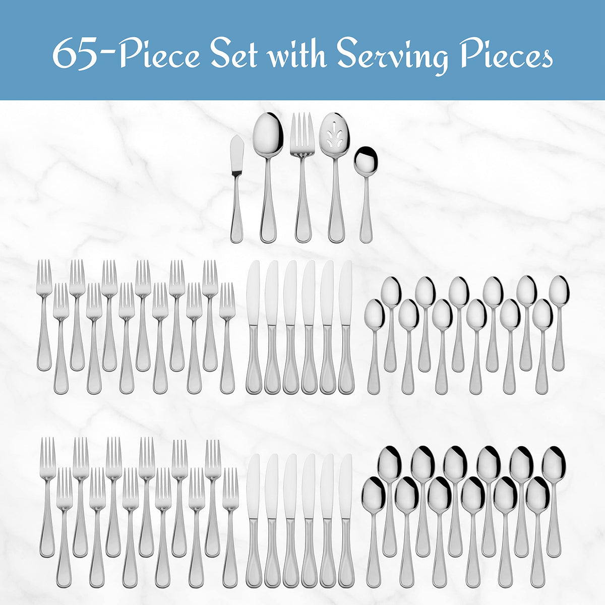 Mikasa Bravo closeup of 18/10 stainless steel flatware shine