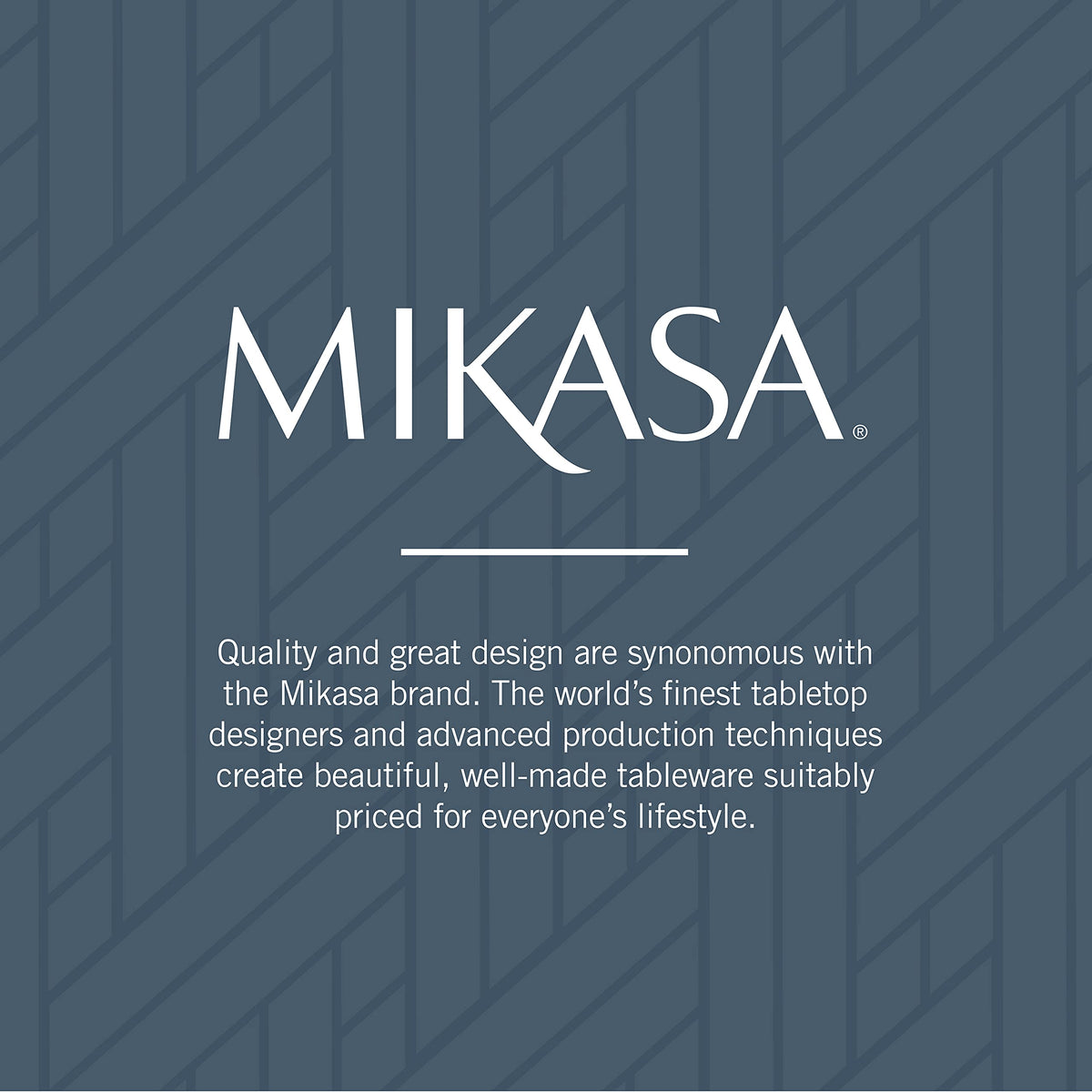 Mikasa Bravo reflective finish enhances dining room ambiance
