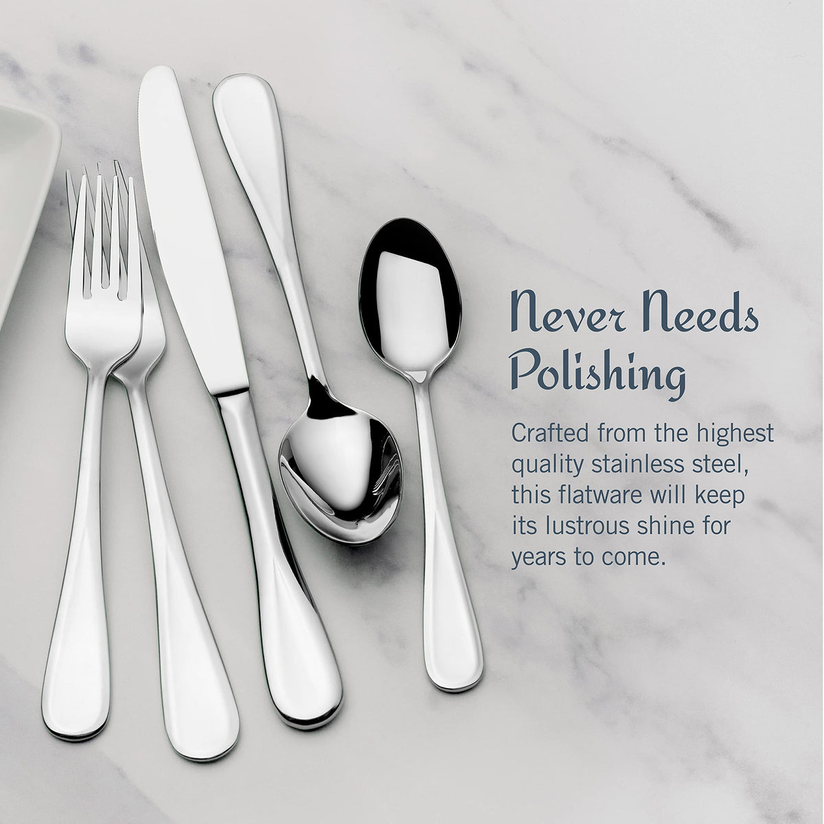 Mikasa Bravo table setting showing complete flatware service