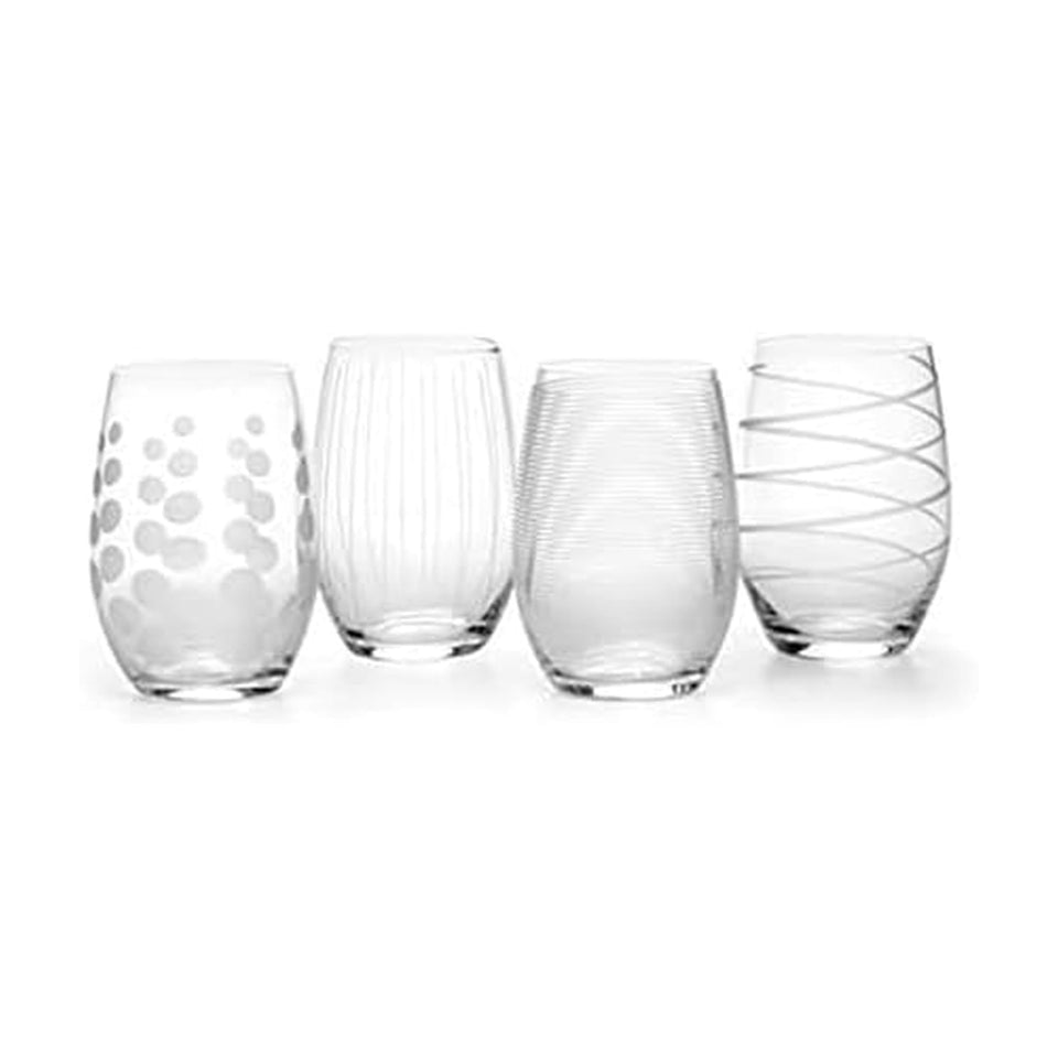 Mikasa Cheers 17-ounce stemless wine glasses set of four for everyday use