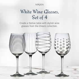 Mikasa Cheers glass featuring etched dots detail for easy recognition.