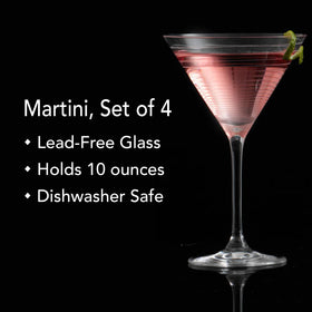 Mikasa Cheers martini glass with horizontal lines for cohesive tables.