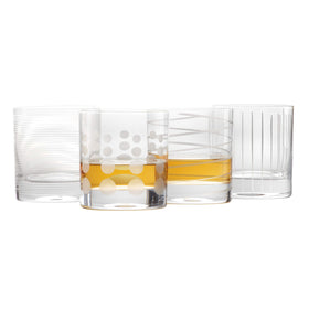 Mikasa Cheers vertical lines glass adds a modern touch to beverages.