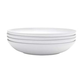 Mikasa Delray pasta bowl close-up, showcasing the bone china finish and durability