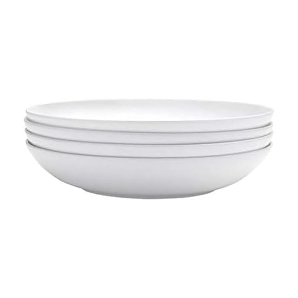 Mikasa Delray pasta bowl close-up, showcasing the bone china finish and durability