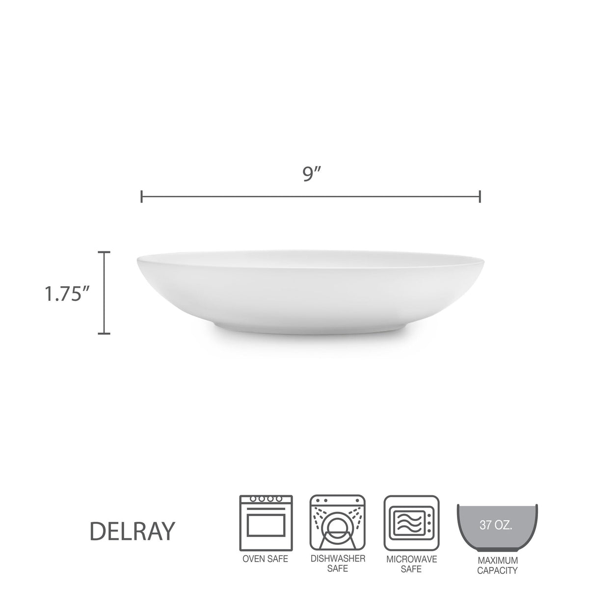 Mikasa Delray pasta bowl set of four, ready for everyday serving of pasta, salad, or soup