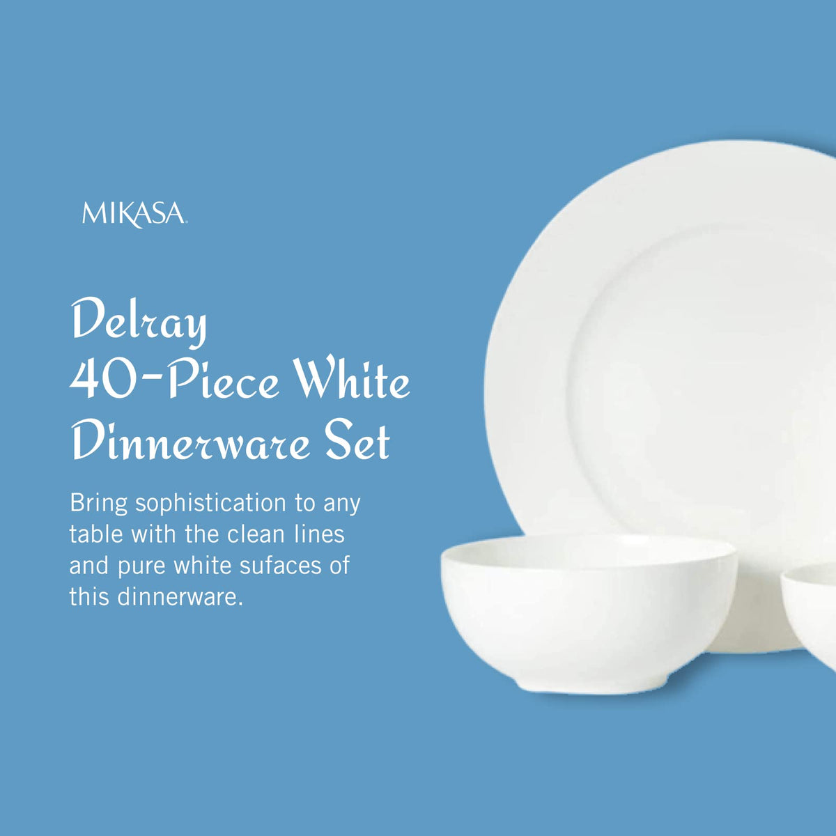 Mikasa Delray salad plate 9-inch with clean lines for fresh greens