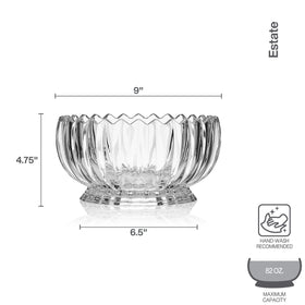 Mikasa Estate crystal bowl with fruit centerpiece and light-catching ridges
