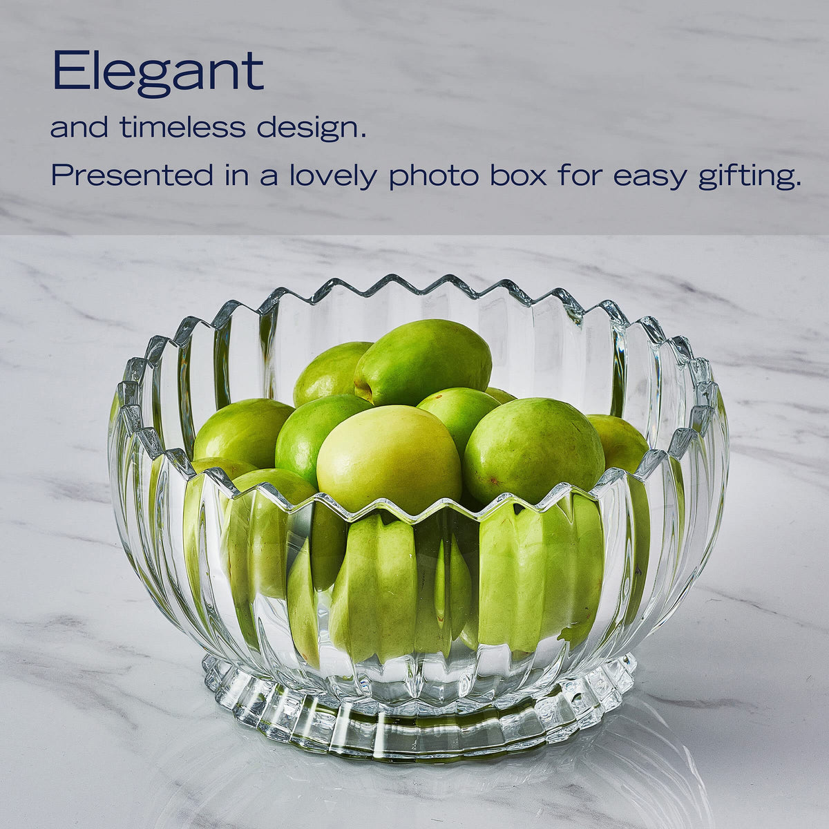 Mikasa Estate crystal bowl with ridge pattern, elevating table presentation