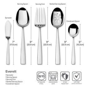 Mikasa Everett serving utensils for easy hosting and versatile serving.