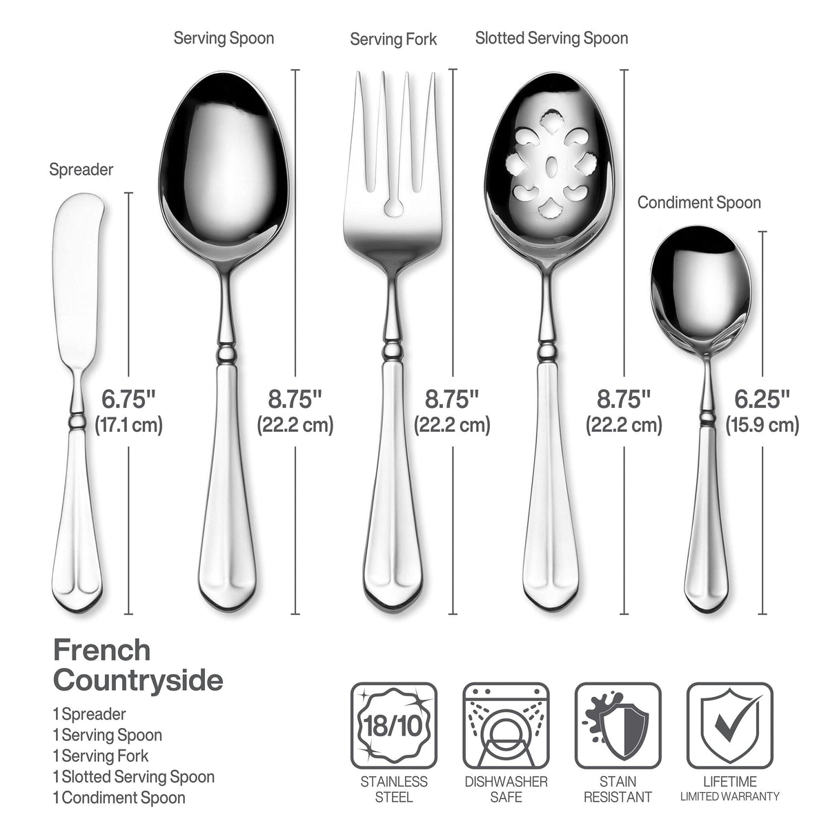 Mikasa French Countryside hostess serving utensils for entertaining