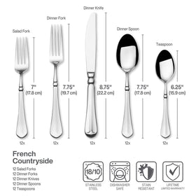 Mikasa French Countryside teaspoons with balanced weight and smooth serving