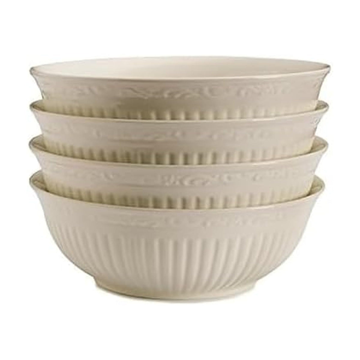 Mikasa Italian Countryside 7-inch soup bowl with fluted bands and scrolls, ideal for casual entertaining.