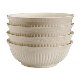 Mikasa Italian Countryside 7-inch soup bowl with fluted bands and scrolls, ideal for casual entertaining.
