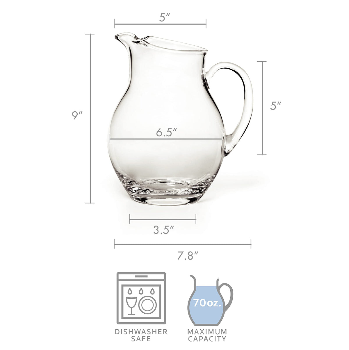 Mikasa Napoli pitcher handle close-up for easy, comfortable pouring