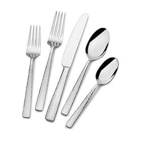 Mikasa Oliver Gleam flatware set displayed on table for elegant meals.