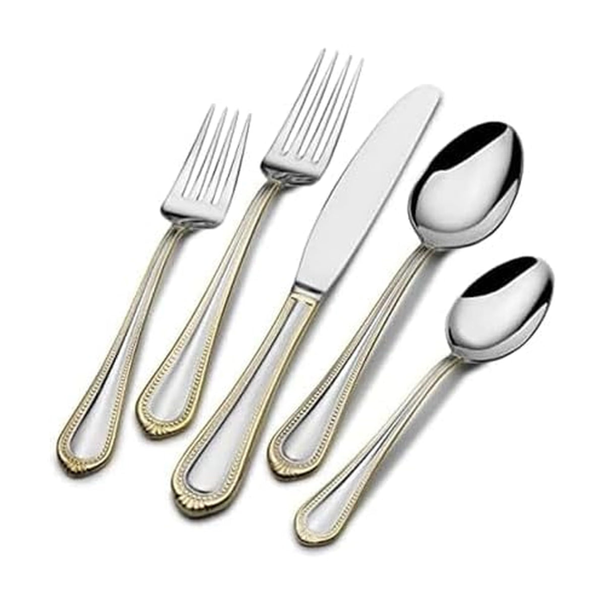 Mikasa Regent Bead Gold dinner fork, durable stainless steel for everyday elegance