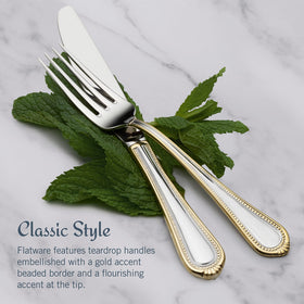 Mikasa Regent Bead Gold dinner spoon, versatile service piece for guests