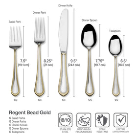 Mikasa Regent Bead Gold tablespoon, serving size and elegance for gatherings