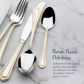 Mikasa Regent Bead Gold teaspoon, perfect for tea, coffee, or desserts