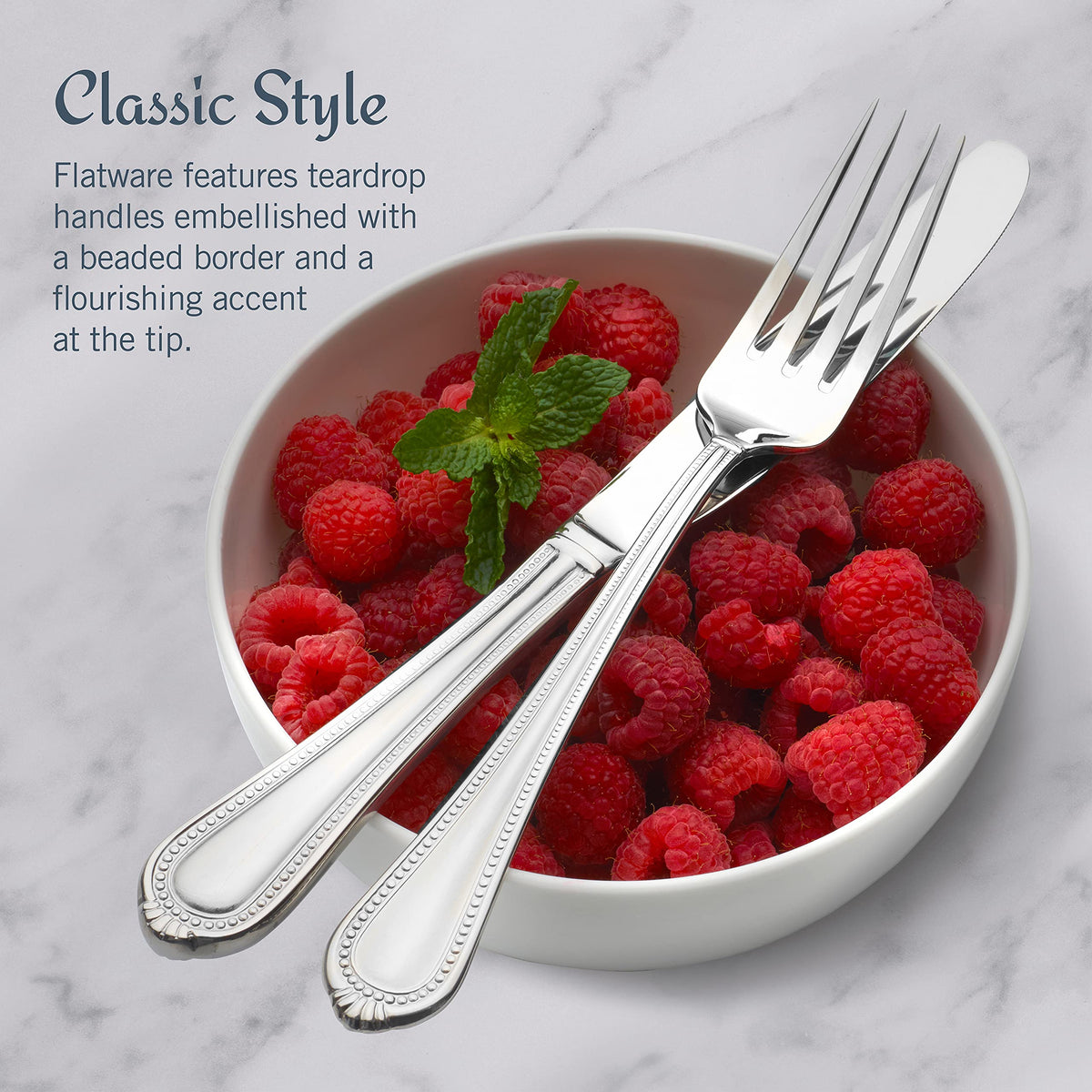 Mikasa Regent Bead serving tools set with sugar spoon.
