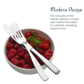 Mikasa Satin Loft dinner spoons close-up with satin-frosted handles.