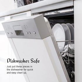 Mikasa Satin Loft dishwasher-safe icon showing easy care.