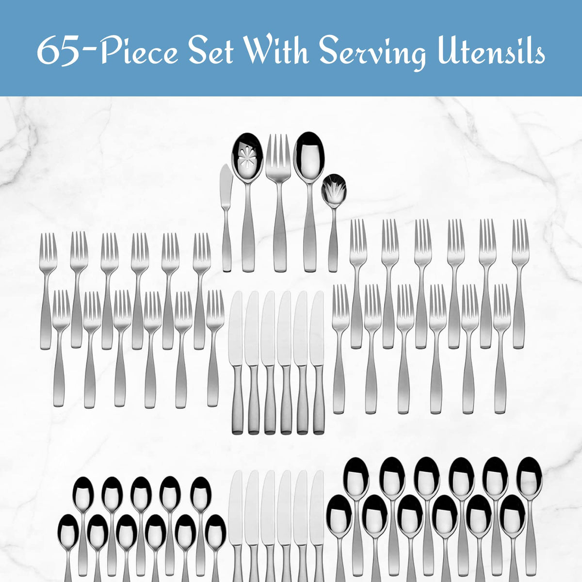 Mikasa Satin Loft teaspoons close-up for everyday dining ease.