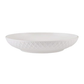 Mikasa Trellis bowls side profile, low wide design ideal for pasta and salads.