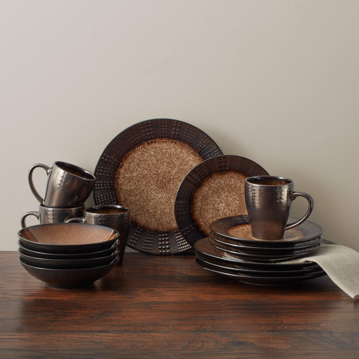 Mikasa Verona stoneware is dishwasher-safe and microwave-safe for easy cleanup.