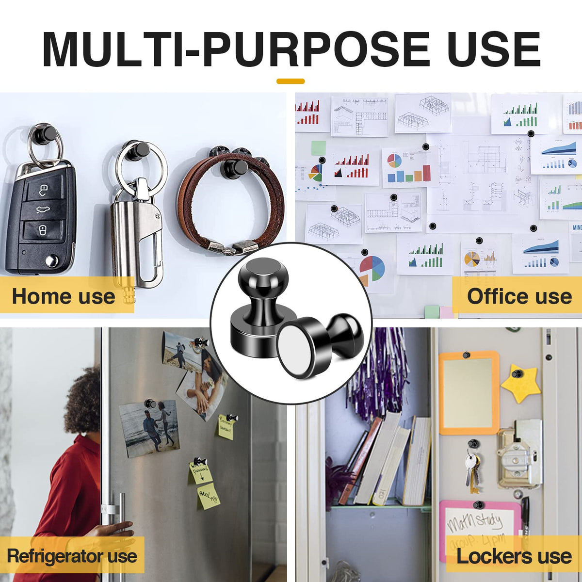 MIKEDE compact magnets minimize clutter while displaying items