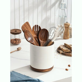 MIKIGEY ceramic kitchen organizer adds modern farmhouse style to your workspace.